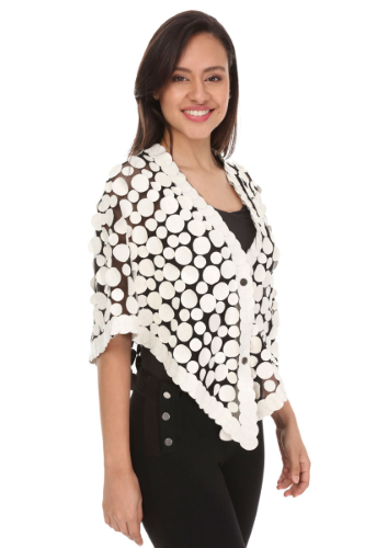 31375 TULLE - LEATHER PANCHO