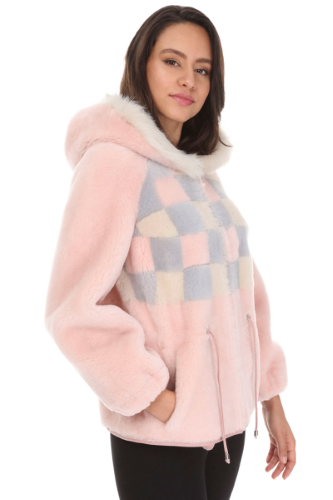 29W48  SHEEPSKIN - REVERSIBLE  HOODED JACKET