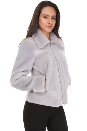 29W71 SHEEPSKIN- REVERSIBLE  GREY JACKET