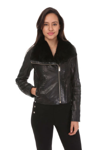 51135 JACKET PYTHON - COLLAR MINK