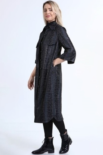 31513 SUEDE - SNAKE PRINT  SHIRT DRESS