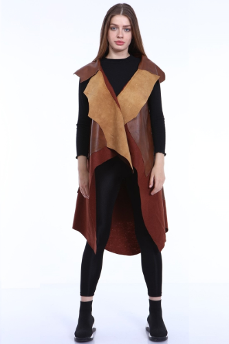 31530 LEATHER -TEXTILE VEST