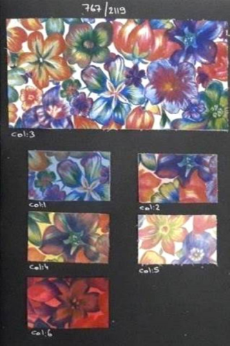 CARD NO164  FLOWERS SUEDE PRINT