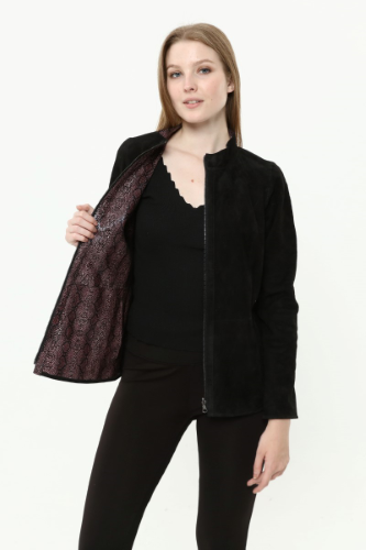 31557 REVERSIBLE JACKET  SUEDE- PRINT