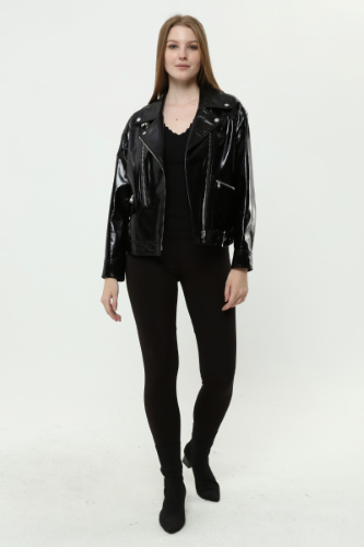 31573 PATENT BIKER JACKET